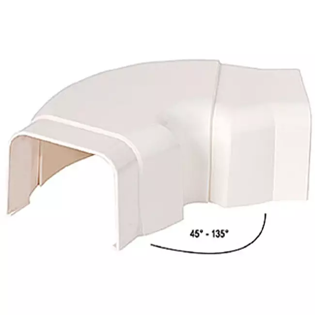 Climaplus luftkonditioneringskanal Justerbar böj 70x55mm RAL 9010 VIT