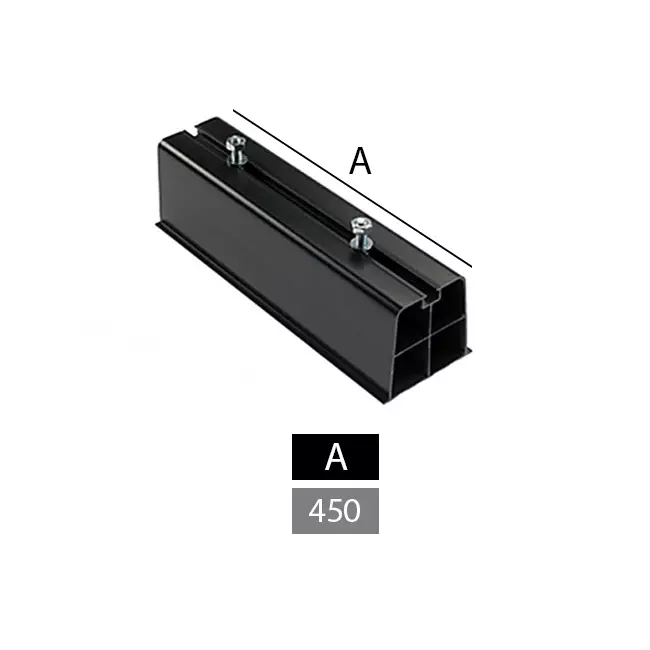 Monteringsstång utanför enheten tillverkad av hård PVC, längd 450 mm