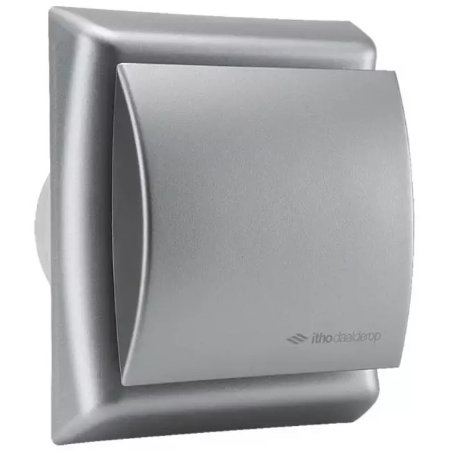 Itho Daalderop badrumsfläkt Ø 100 mm - matt silver med timer BTVZ-N211 T