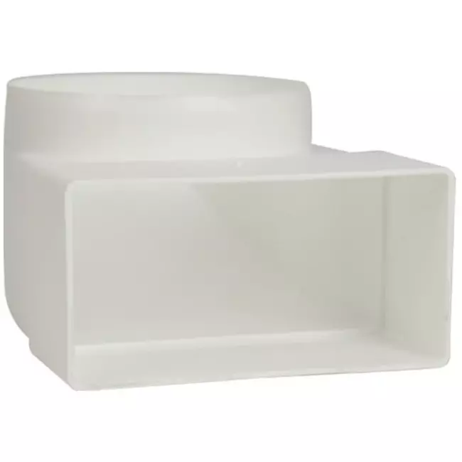 Rektangulär böj av plast vertikal 90° 100 mm i diameter 110x55 - KLD.