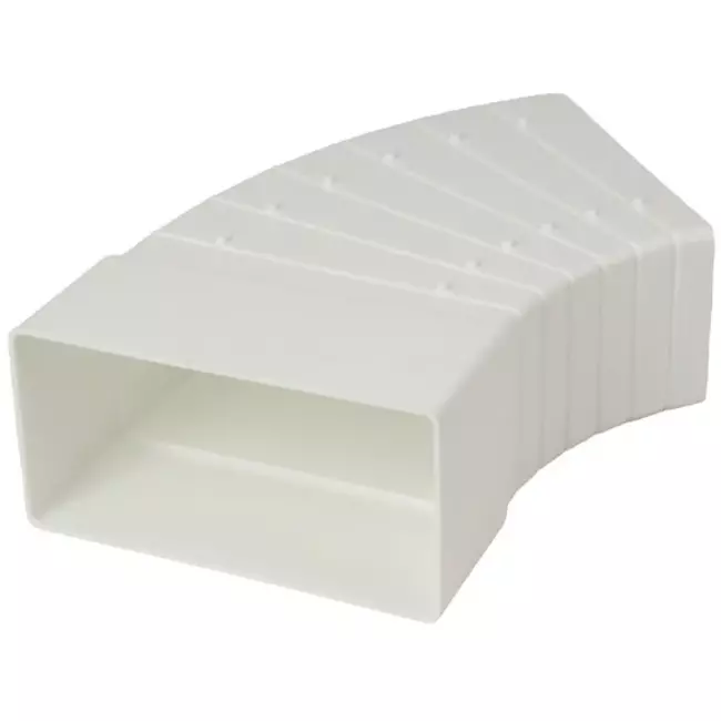 Rektangulär, horisontell 15-60° böj av plast 110x55 mm - KLH15-60