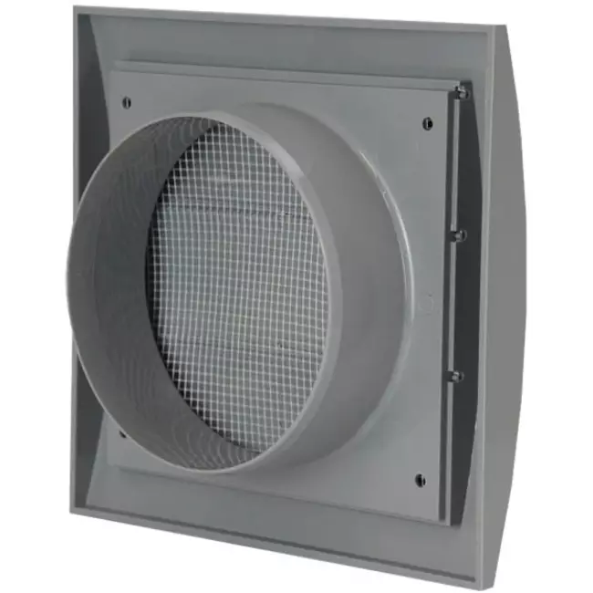Lamellgaller för avlastning av ventilationsgaller 150x150 diameter: 100, grått - ND10ZP