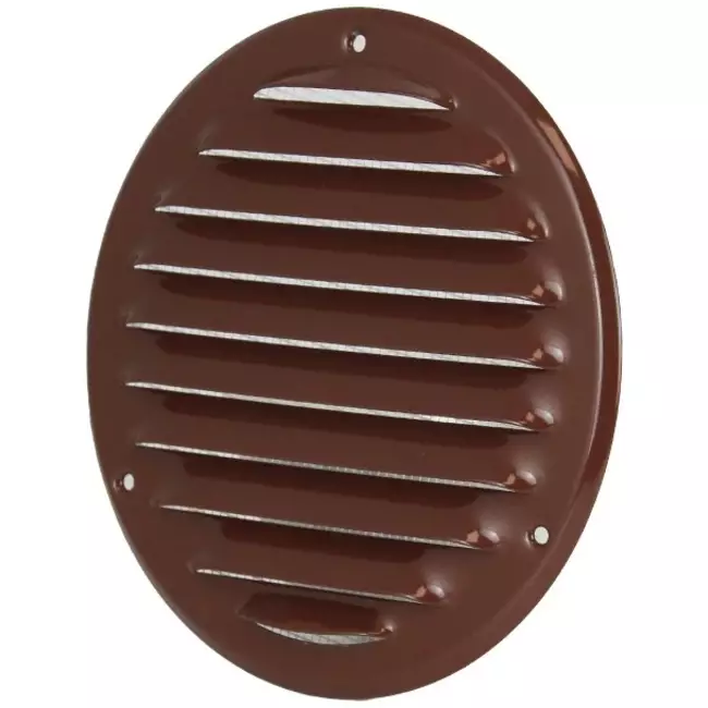 Runt ventilationsgaller av metall Ø 125 mm, brunt - MR125B – RAL8016