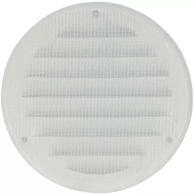 Ventilationsgaller av metall, rund Ø 160 mm,, vit  - MR160 - RAL9016