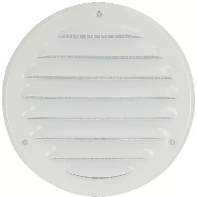 Rund ventilationsgaller av metall 125 mm, vit  - MR125 - RAL9016
