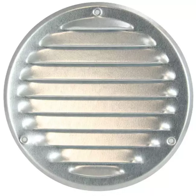Runt ventilationsgaller av metall Ø 125 mm zink - MR125ZN