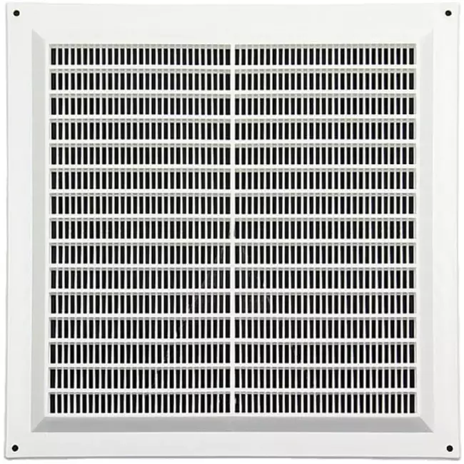 Fyrkantigt ventilationsgaller med grill 250x250, vit  - VR2525