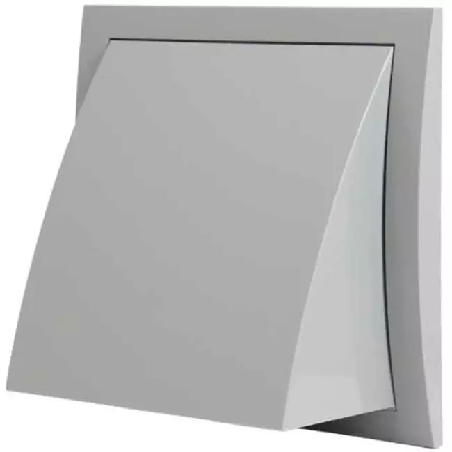 Fasadgaller med backspjäll 150x150 mm diameter 100 mm, grått - ND10FVP