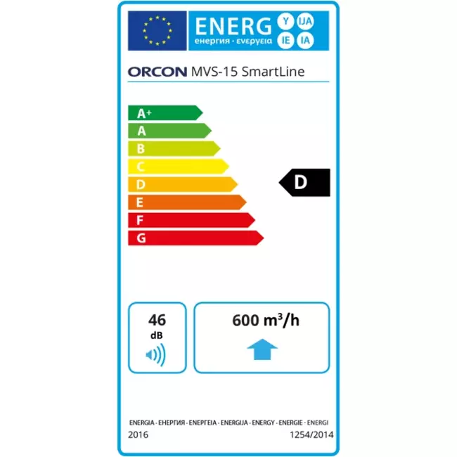 Orcon MVS-15RHB 550 m³/h + fuktsensor + RFT-styrning - säkerhetskontakt