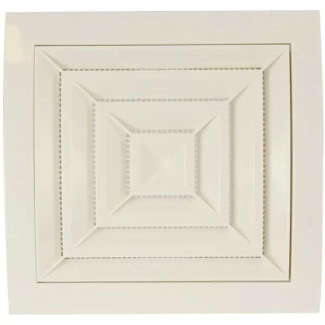 Kvadratisk takdiffusor 150x150 diameter: 100, vit  - ND10G