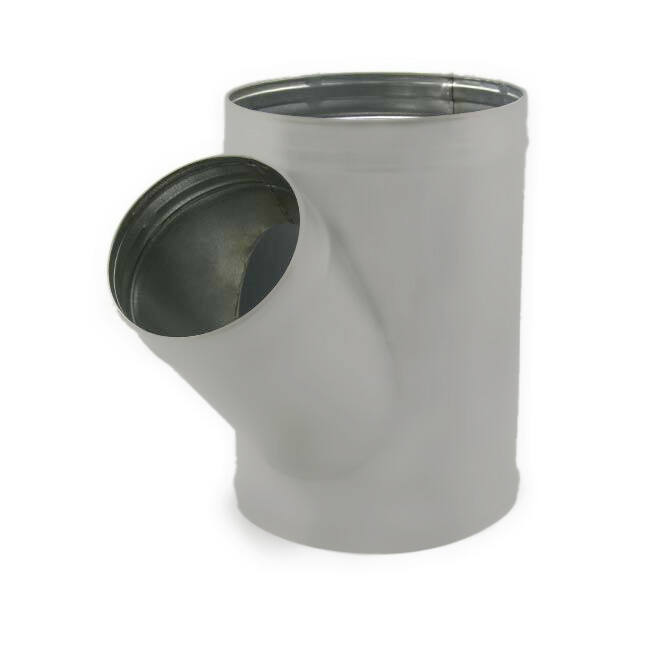 T-stycke i spiral, diameter 100 mm - 100 mm (45 grader) (sendzimirförzinkat) RAL7035