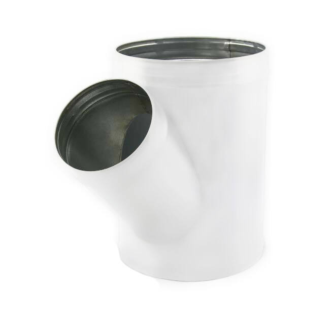 T-stycke i spiral, 80 mm diameter 80 mm (45 grader) (sendzimirförzinkat) RAL9010
