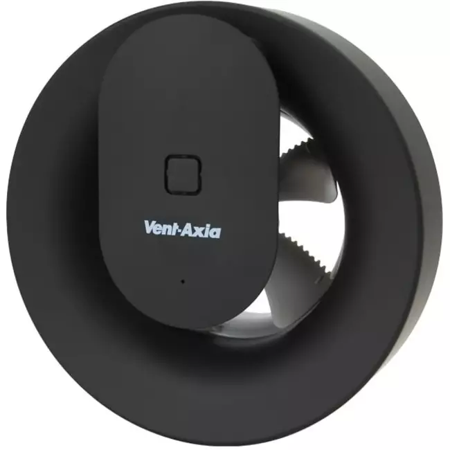 Badrumsfläkt Svara med timer, fukt- och ljussensor 100–125 mm (appstyrd) SVART