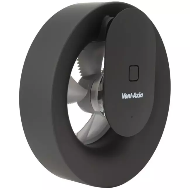 Badrumsfläkt Svara med timer, fukt- och ljussensor 100–125 mm (appstyrd) SVART