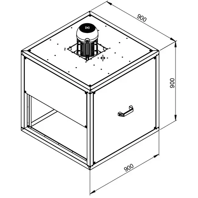 Boxfläkt rökgas med linjärt flöfe - MPC 560 D4 F4 TI30