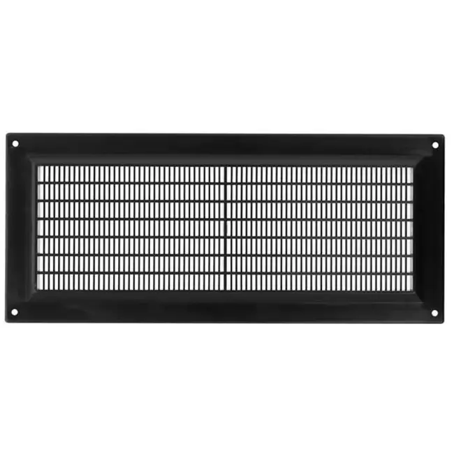 Rektangulärt ventilationsgaller med galler 130x300 , svart - VR1330M