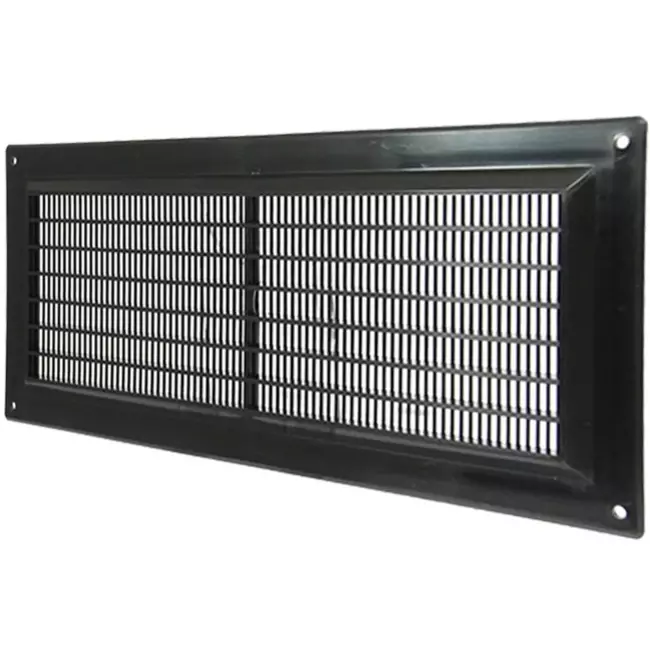 Rektangulärt ventilationsgaller med galler 130x300 , svart - VR1330M