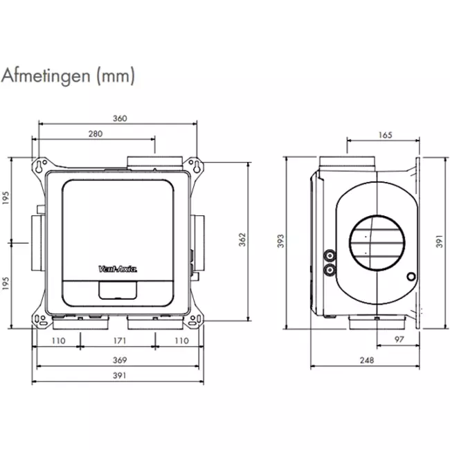 Vent-Axia Multihome AEP advance 368 m³/h Bluetooth + fuktsensor - euro-kontakt