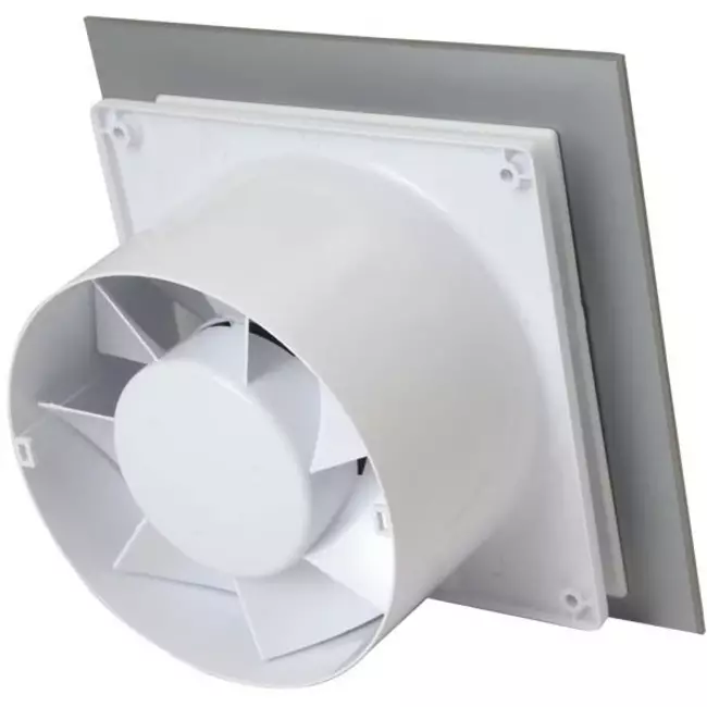 Badrumsfläkt Ø 100 mm – front av glas satinguld