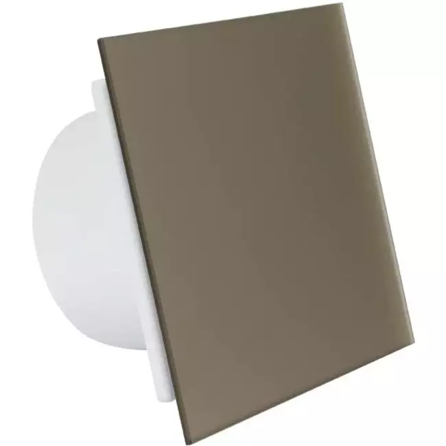 Badrumsfläkt Ø 100 mm – front av glas satinguld