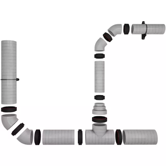 Isolerad böj EPS 45° diameter 125 mm