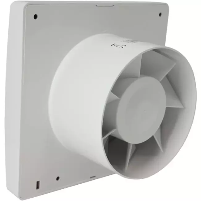 Badrumsfläkt Ø 120 mm, vit, med automatisk stängningsventil och timer – lyxmodell X120ZT
