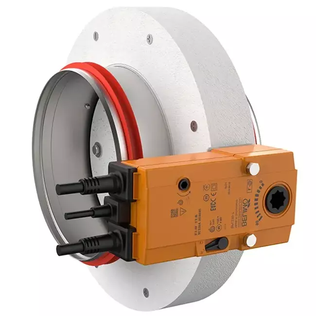 Brandspjäll rund kompakt 200 mm servomotor 24V - E-FDC DD M24 D200