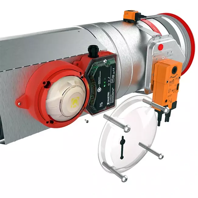 Röksensor 230V för runt brandspjäll 160 mm - E-FDC A SSA D160 230