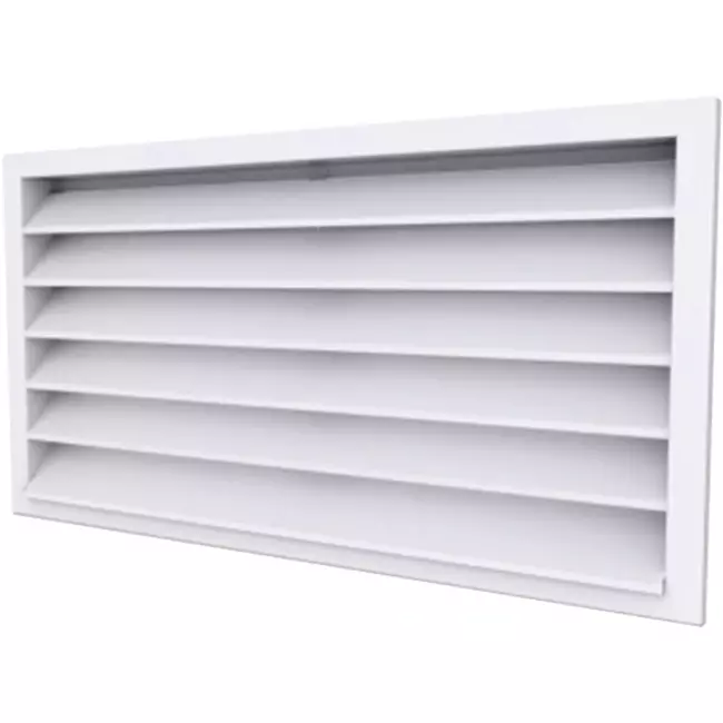 Ytterväggsgaller av galvaniserat stål 600x400 - RAL 9003