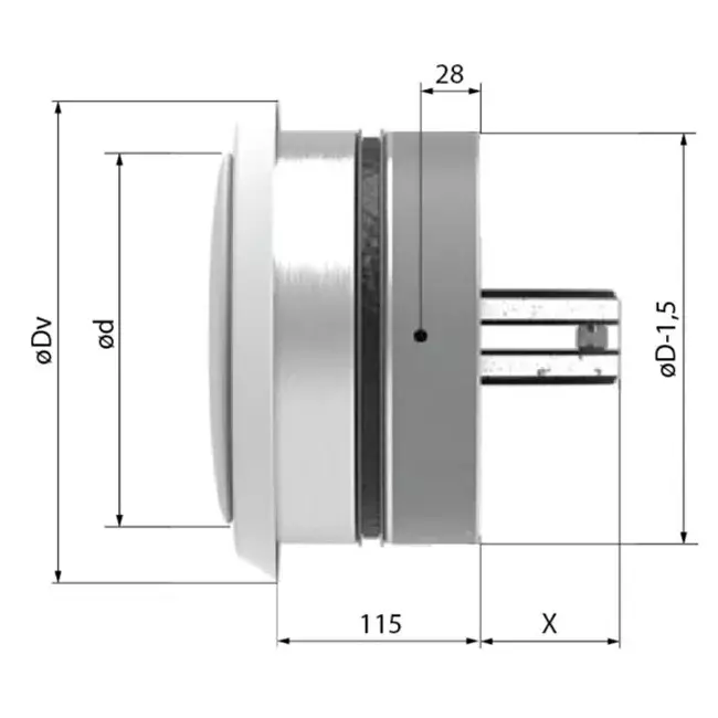 Brandspjäll cirkulärt 160 mm med ventilationsventil - E-BFDC V EI120S D160