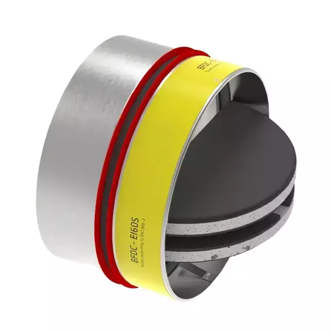 Brandspjäll cirkulärt 150 mm med ventilationsventil - E-BFDC V EI60S D150