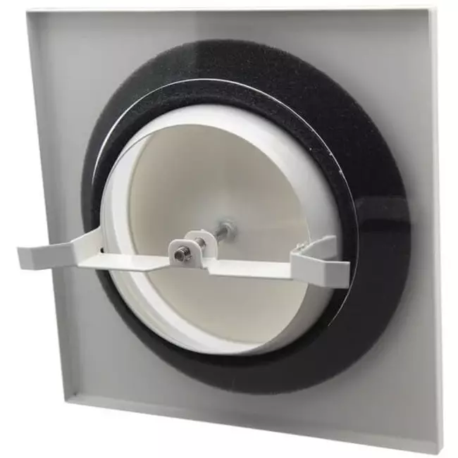 Dräneringsventil till fläkt av metall Ø 125 mm vit med fjäderklämma - DVSQ125