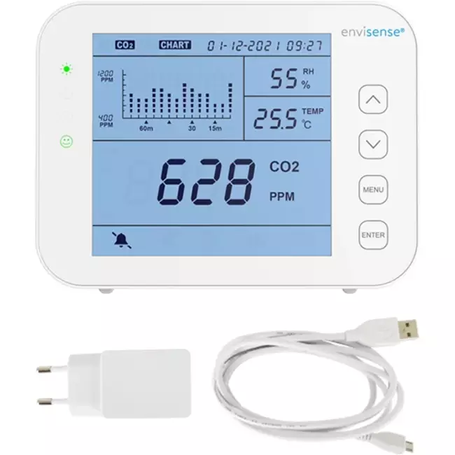 CO2-mätare EnviSense med dataloggare - inklusive digital instrumentpanel