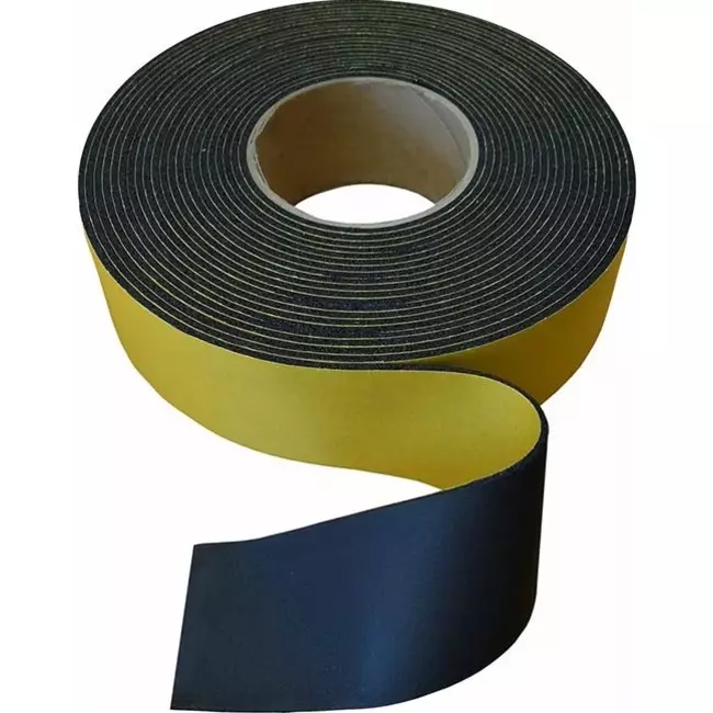 Isoleringstejp neutral 75 mm - svart (rulle 15m)