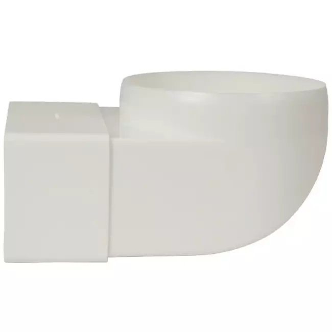 Rektangulär böj av plast vertikal 90° 100 mm i diameter 110x55 - KLD.