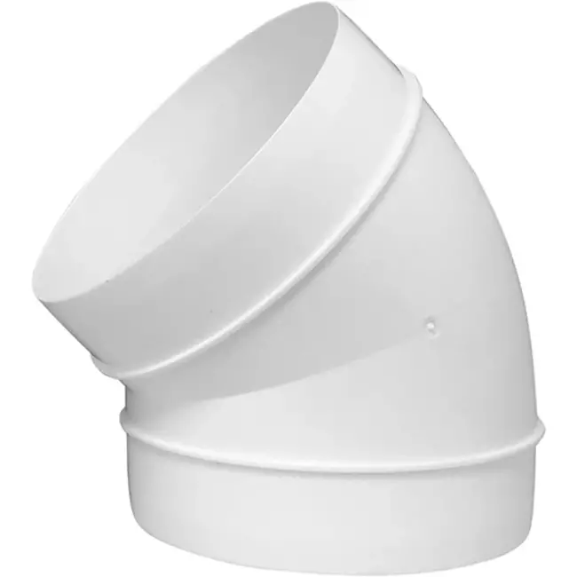 Rund 45° böj av plast, diameter: 125 mm AL125-45