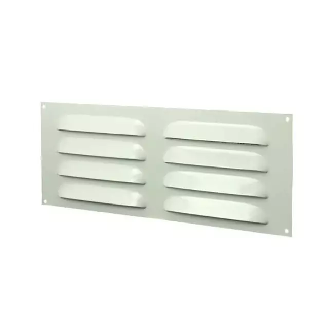 Rektangulärt spårgaller, metall 260x105, vit  - MR26105