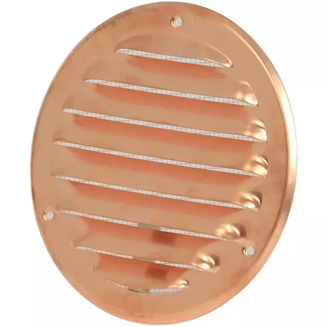 Runt ventilationsgaller av metall Ø 125 mm koppar - MR125Cu
