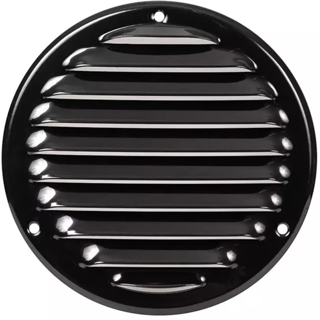 Runt ventilationsgaller av metall Ø 125 mm, svart - MR125M – RAL9005
