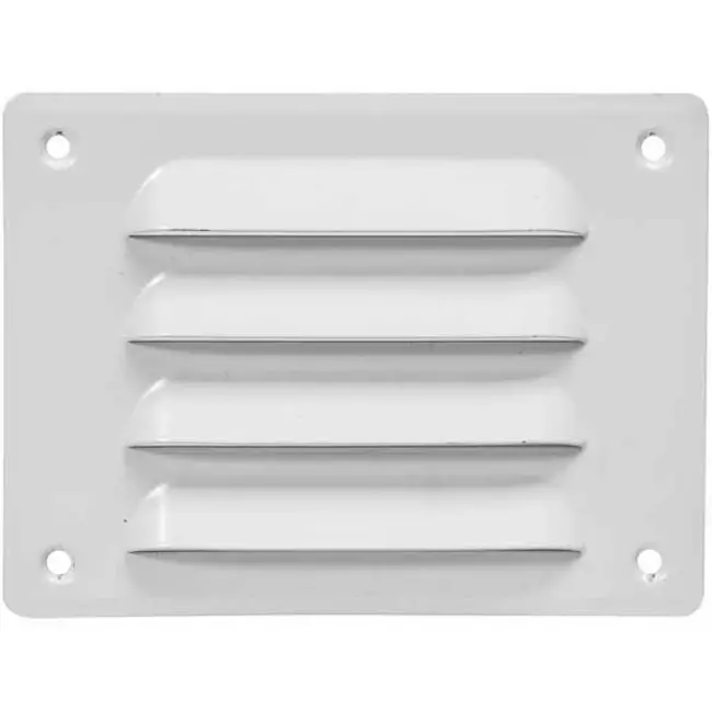 Fyrkantigt ventilationsgaller av metall 140x105 mm, vit t - MR14105
