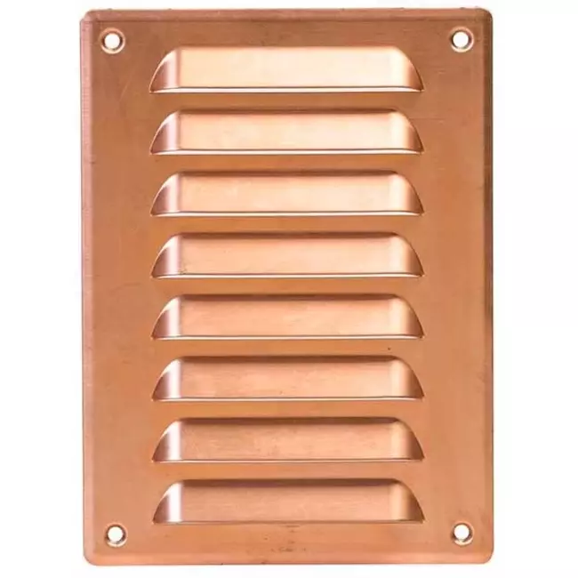 Fyrkantigt ventilationsgaller av metall 140x190 mm koppar - MR1419Cu