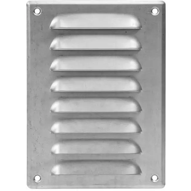 Fyrkantigt ventilationsgaller av metall 140x190 mm zink - MR1419Zn