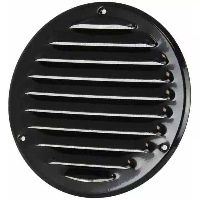 Runt ventilationsgaller av metall Ø 160 mm, svart - MR160M – RAL9005