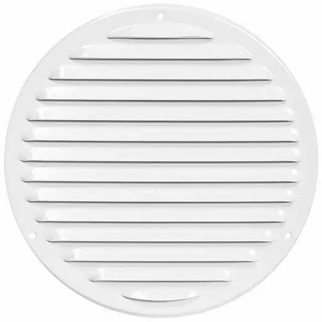 Runt ventilationsgaller av metall Ø 200 mm, vit  - MR200 - RAL9016