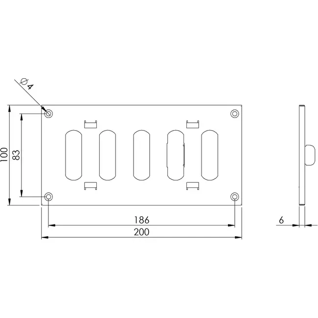 Justerbart metallgaller 200x100, vit  - MR2010R - RAL9016