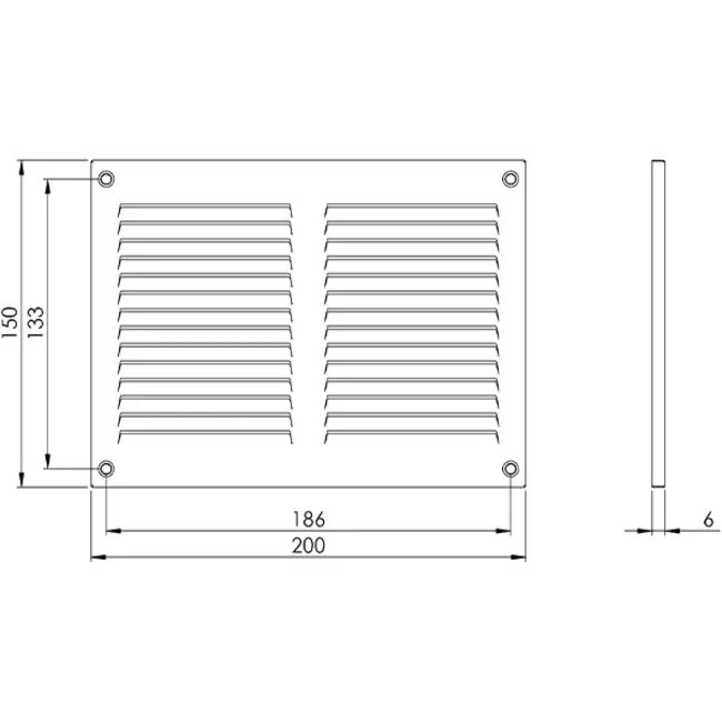 Metallgaller 200x150 mm, vit  - MR2015
