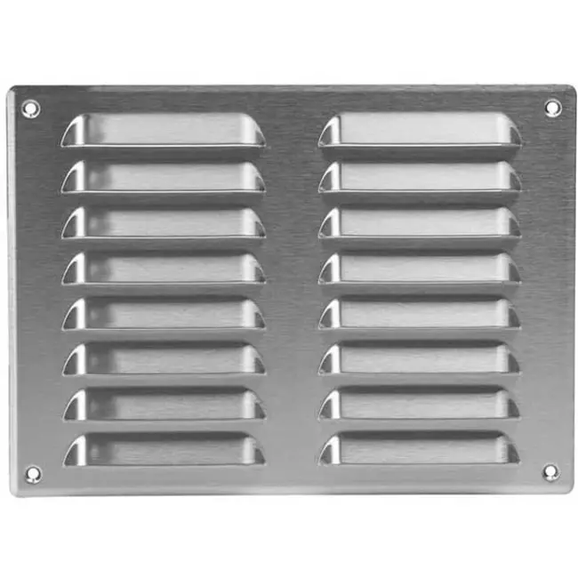 Fyrkantigt ventilationsgaller av metall 260x190 mm rvs - MR2619i