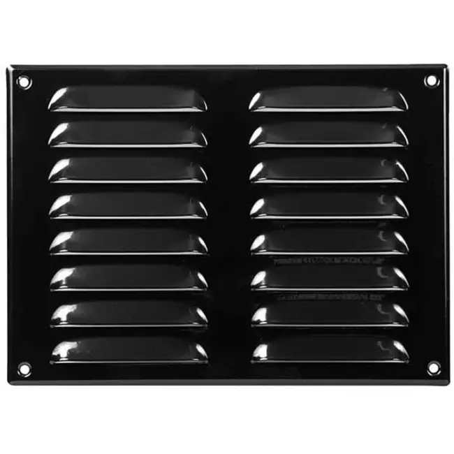 Fyrkantigt ventilationsgaller av metall 260x190 mm, svart - MR26195M - RAL9005