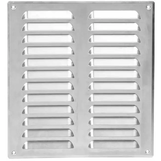 Fyrkantigt ventilationsgaller av metall 260x280 mm aluminium - MR2628Al