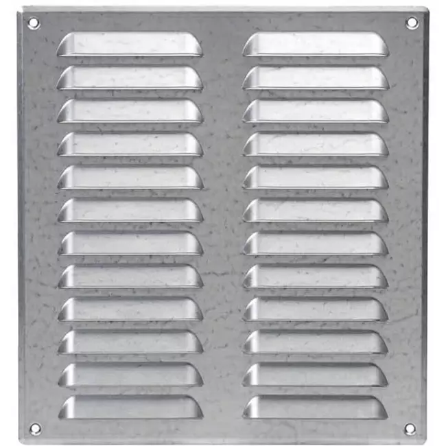 Fyrkantigt ventilationsgaller av metall 260x280 mm zink - MR2628Zn